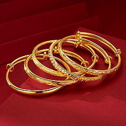 1 PCS Gold Plated Women's Gypsophila Push Pull Bracelet