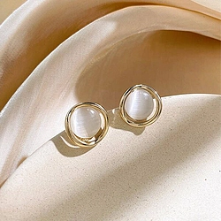Cats Eye Gold Earrings