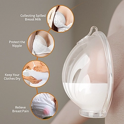 Washable Liquid Silicone+pp Breast Milk Collector - 2 Pcs 