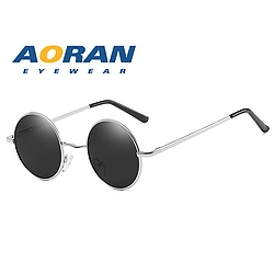 Silver Frame Black Gray Sheet 801 Unisex Polarized Sunglass