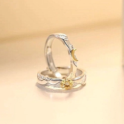 Sun Moon Style Couples Finger Ring