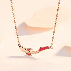 Brocade Fish Style Rose Gold Color Necklace