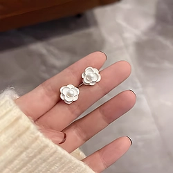 Camellia Luxury White Flower Earrings